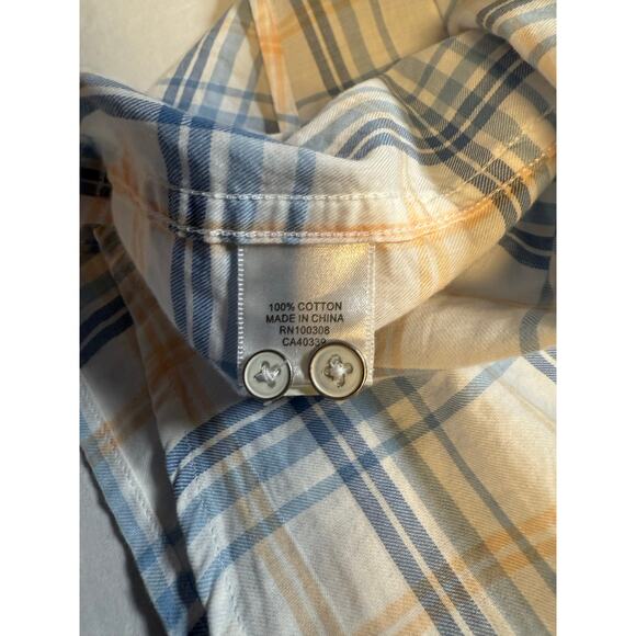 Peter Millar Light Blue Yellow Button Up Shirt Mens XXL‎ 100% Cotton - Picture 9 of 9